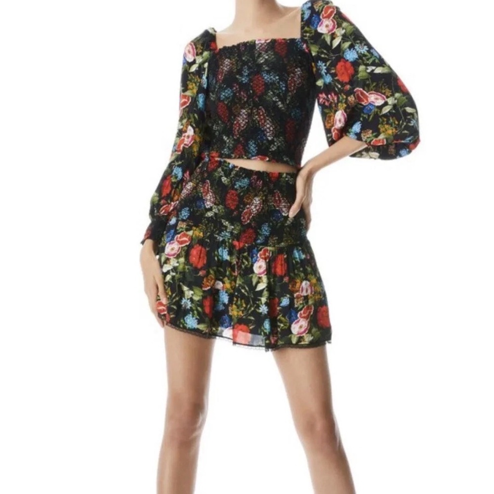 Alice +‎ Olivia Cooper Smocked Bodice Blouse / Size M / MSRP $375 / NWT